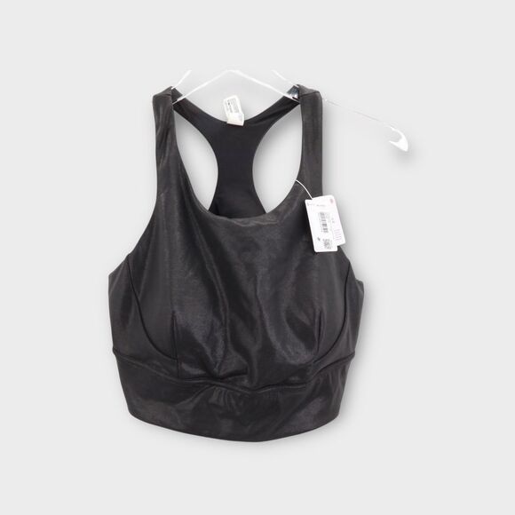 Lululemon Wunder Train Long Line Bra Foil Black Size 14 NWT - Picture 1 of 8